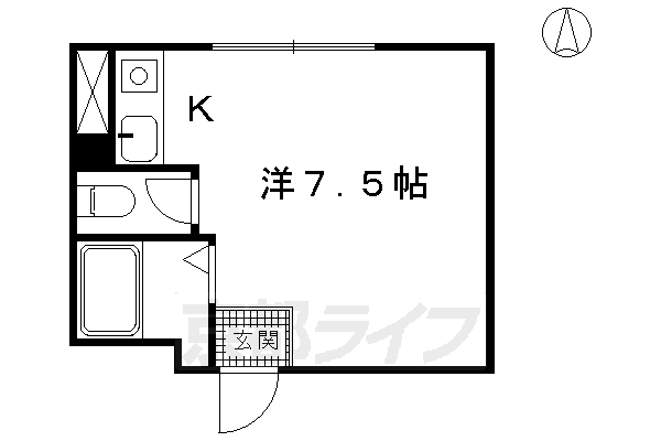 京都市下京区辰巳町のマンションの間取り