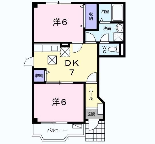 熊本市南区近見のアパートの間取り