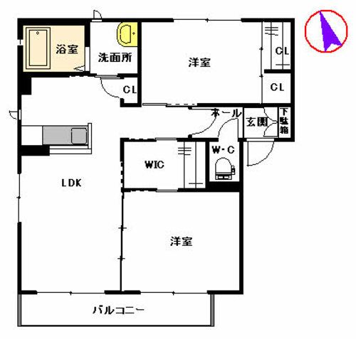 トップスターコート宮崎　E棟の間取り