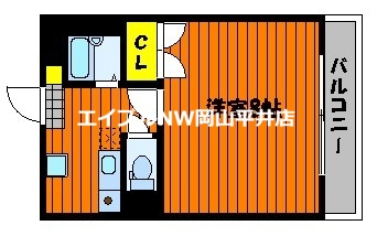 岡山市中区東川原のマンションの間取り