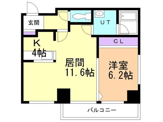 札幌市北区北十条西のマンションの間取り