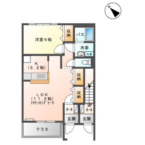 中郡二宮町一色のアパートの間取り