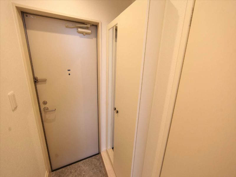 玄関　玄関　シューズボックス付（姿鏡付き）