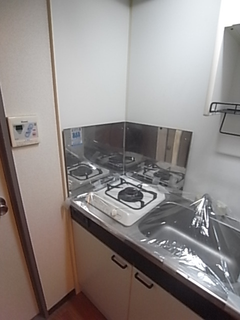 キッチン　単身物件では嬉しいガスキッチン