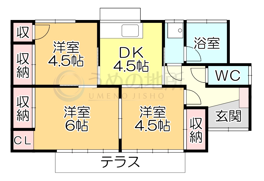 山川町貸家1の間取り写真