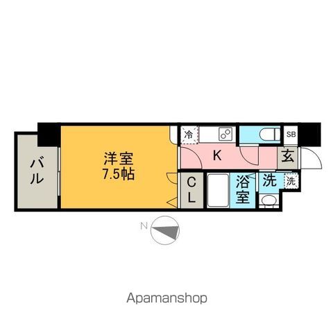 地下鉄七隈線 薬院大通駅 徒歩6分 14階建 築20年の間取り写真