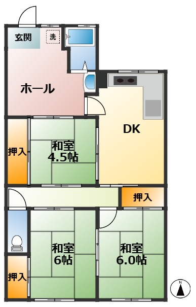 桃山台3丁目連棟の間取り写真