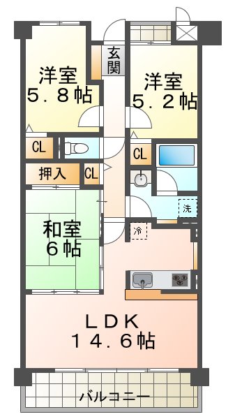 ＪＲ山陽本線 明石駅 バス乗車時間：23分 最寄りバス停で下車 徒歩4分 4階建 築22年の間取り写真