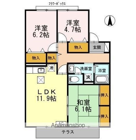 ＪＲ博多南線 博多南駅 徒歩10分 2階建 築35年の間取り写真
