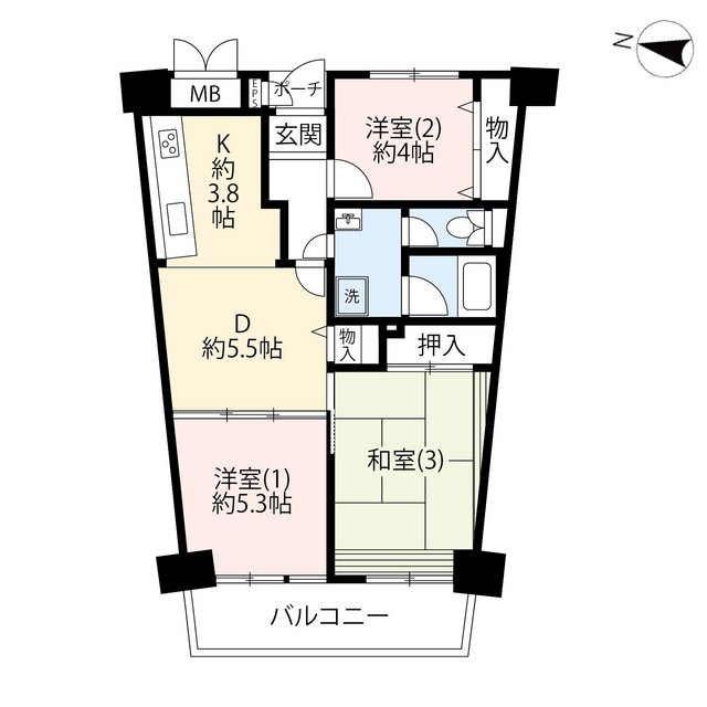 UR光が丘パークタウンゆりの木通り北の間取り写真