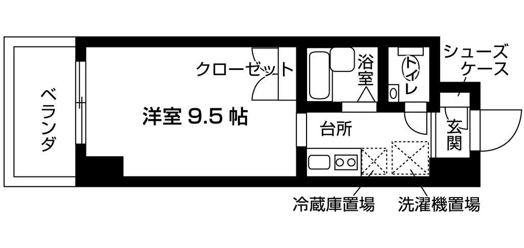 京都市烏丸線 烏丸御池駅 徒歩6分 8階建 築25年の間取り写真