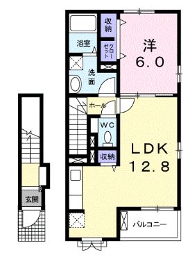 府中市高木町のアパートの間取り