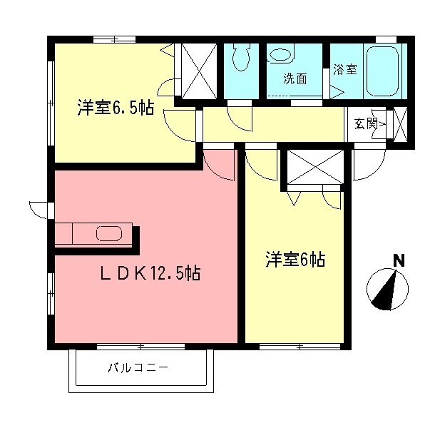 フジハイムBの間取り