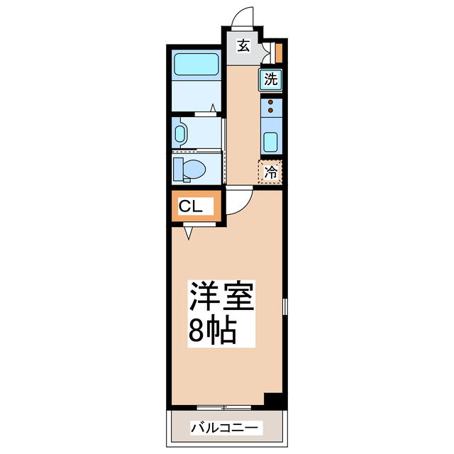 熊本市中央区西子飼町のマンションの間取り