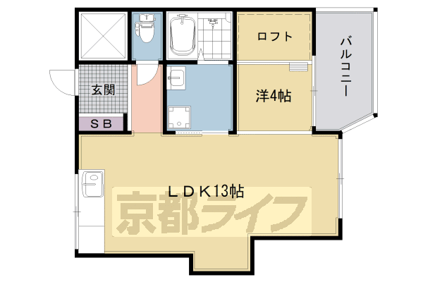 京都市東山区古西町のマンションの間取り