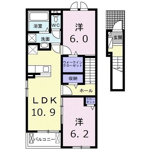 広島市安佐北区三入のアパートの間取り