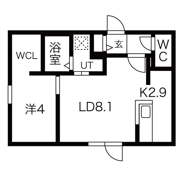 札幌市北区北三十三条西のマンションの間取り