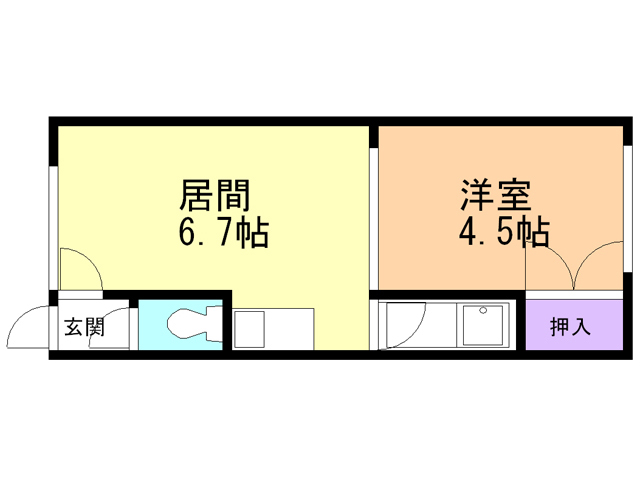 苫小牧市旭町のアパートの間取り