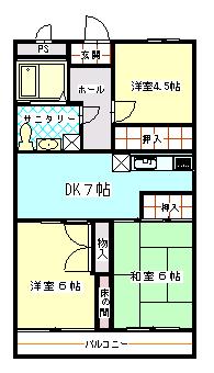 富田グリーンマンションの間取り