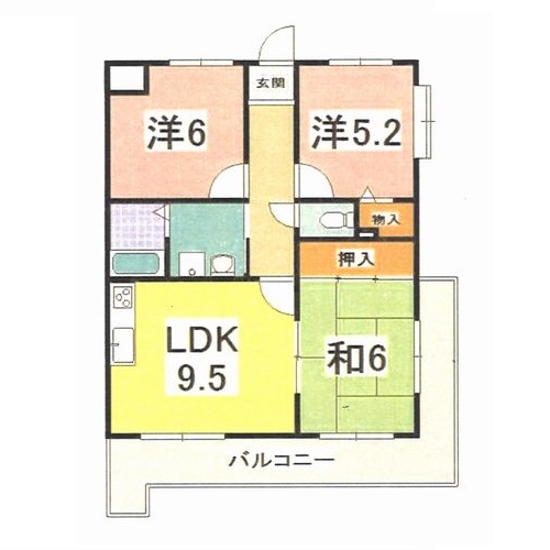 【明石市魚住町住吉のマンションの間取り】