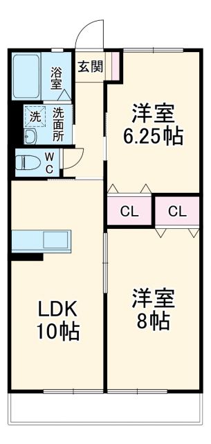 浜松市浜名区細江町広岡のアパートの間取り