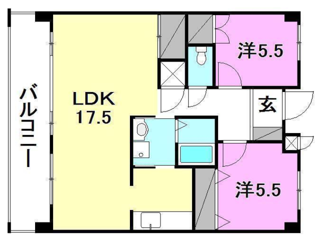 松山市福音寺町のマンションの間取り