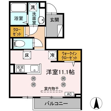 広島市安佐南区安東のアパートの間取り