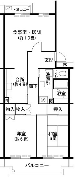 神戸市須磨区中落合のマンションの間取り