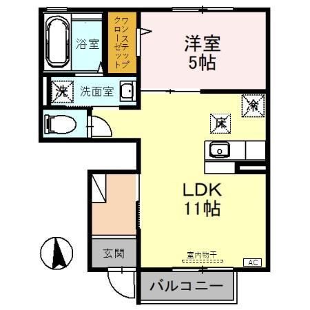 白山市新成のアパートの間取り