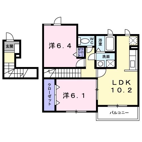 鹿児島市石谷町のアパートの間取り