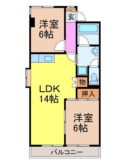 【名古屋市瑞穂区彌富町のマンションの間取り】