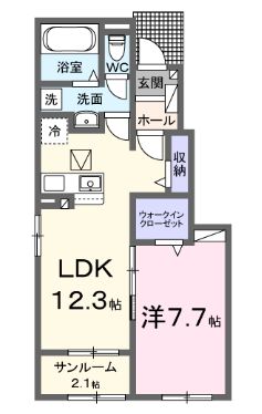 高松市高松町のアパートの間取り