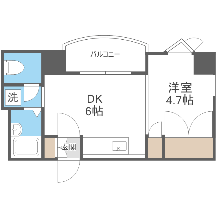 札幌市中央区南一条西のマンションの間取り