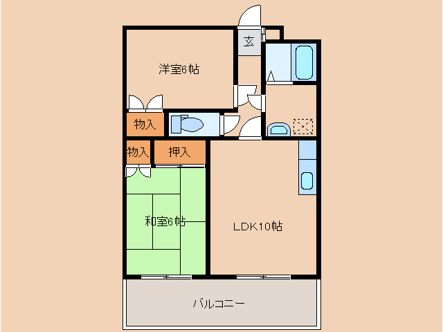 宮崎市大字本郷北方のマンションの間取り