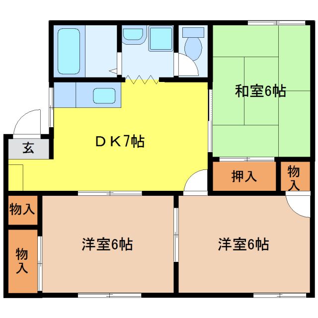 桑名市野田のアパートの間取り