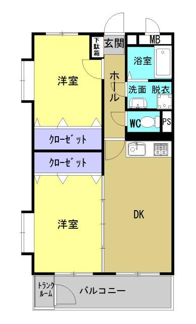 鹿児島市下伊敷のマンションの間取り