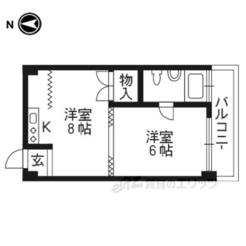 大津市におの浜のマンションの間取り