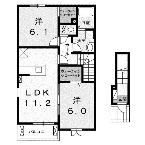 邑楽郡千代田町大字赤岩のアパートの間取り