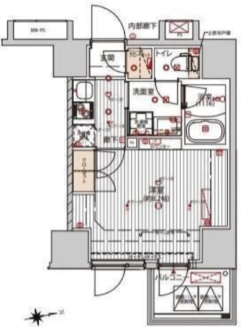 八王子市八日町のマンションの間取り