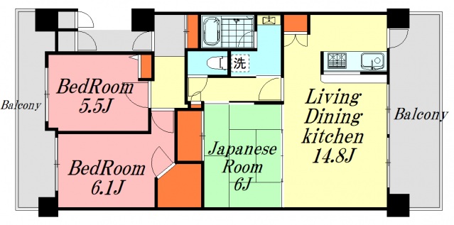 廿日市市阿品のマンションの間取り