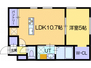 北広島市新富町西のアパートの間取り