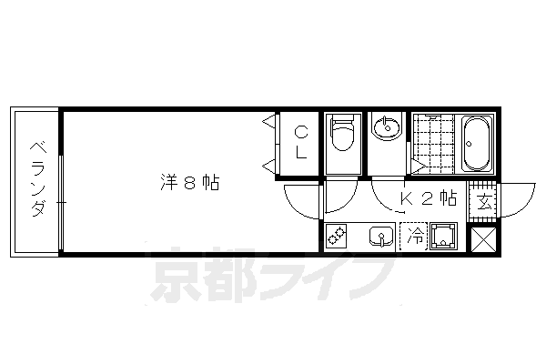 フラッティ御薗橋西の間取り