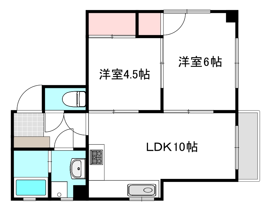 広島市南区宇品神田のマンションの間取り