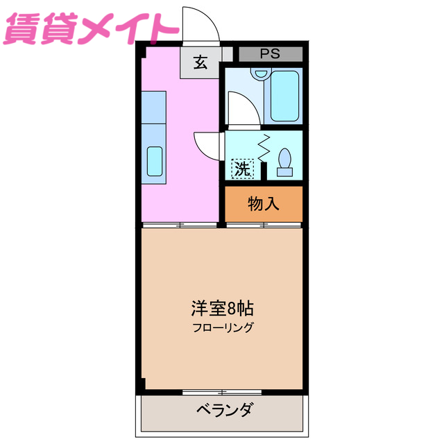 鈴鹿市柳町のマンションの間取り