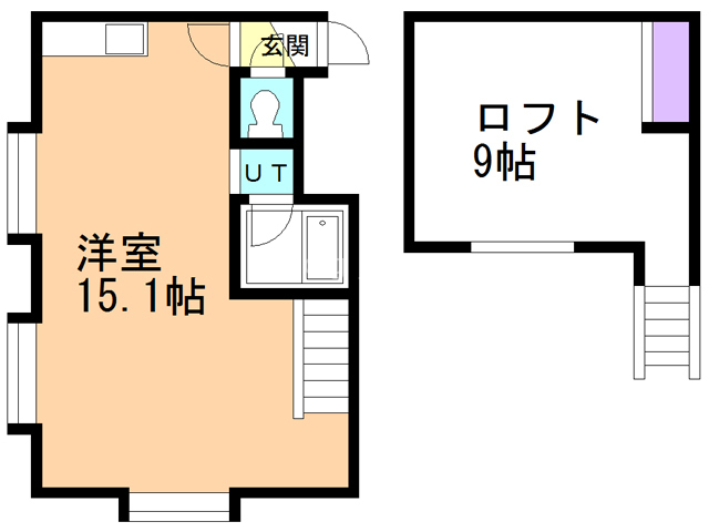 札幌市北区太平九条のアパートの間取り