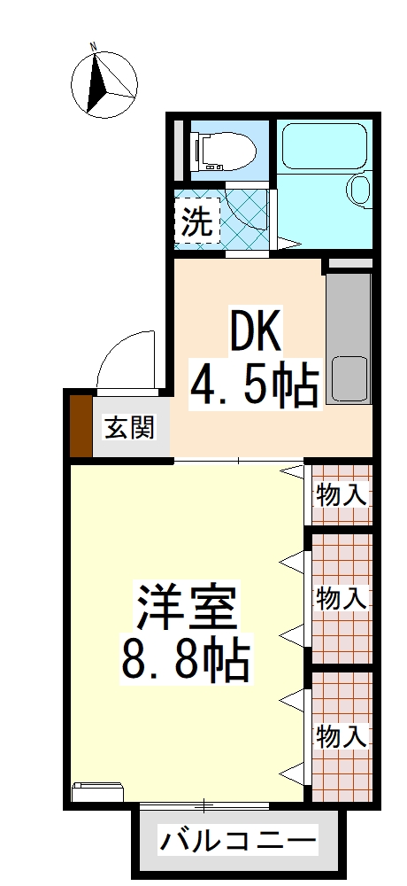 ドミール古川 B棟の間取り