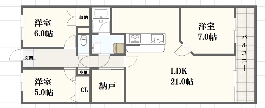 姫路市日出町のマンションの間取り