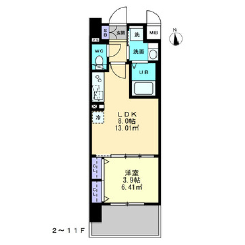 S-RESIDENCE中央町alectraの間取り