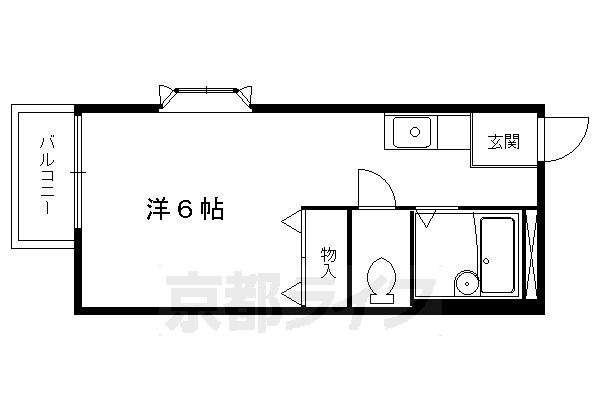 京都市左京区北白川久保田町のアパートの間取り