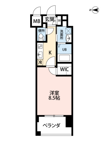 広島市中区西白島町のマンションの間取り